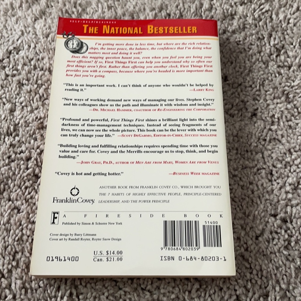 First things first - Stephen R Covey - Picture 2 of 2